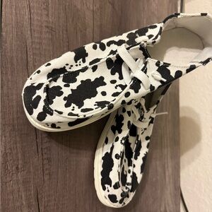 Black and White Cow Print Sneakers
